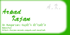arpad kajan business card